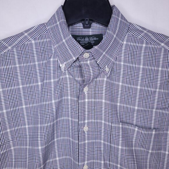 Brooks Brothers Country Club Shirt Mens Large Plaid Egyptian Cotton - Picture 1 of 11